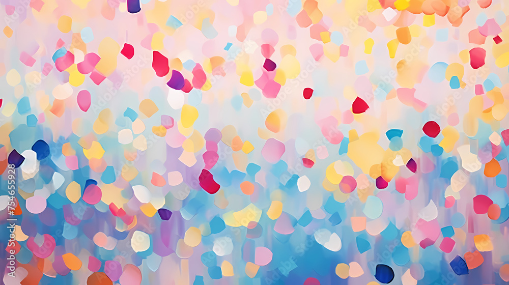 Seamless pattern with watercolor spots and abstract shapes