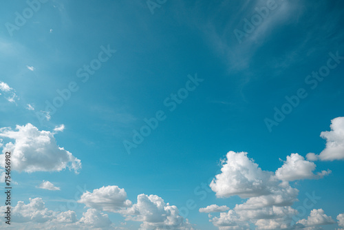 clouds white soft in the vast blue sky