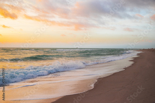 Idyllic beach scene of Miami beach © Yuliia