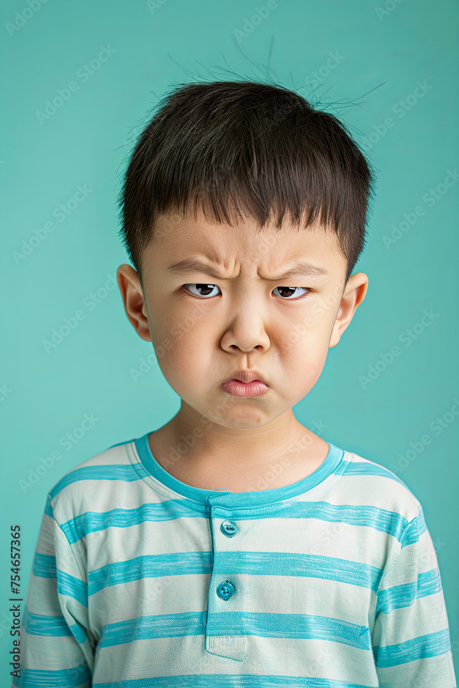 An angry little boy An angry little boy