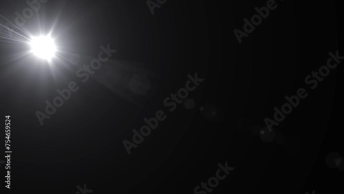 Optical Lens flare effect and shine ray moving photo