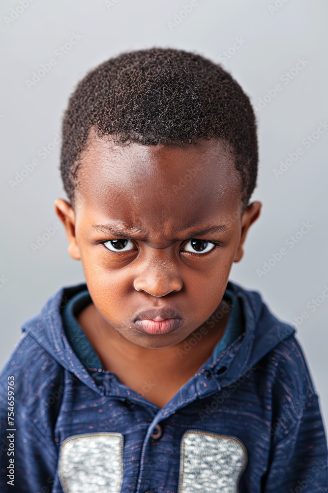 An angry little boy An angry little boy