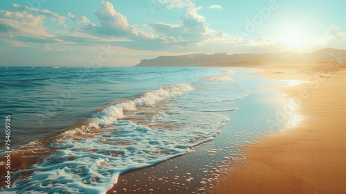 Beach Walk, Serene images of solitary walks along the shoreline, with waves gently lapping at the sand
