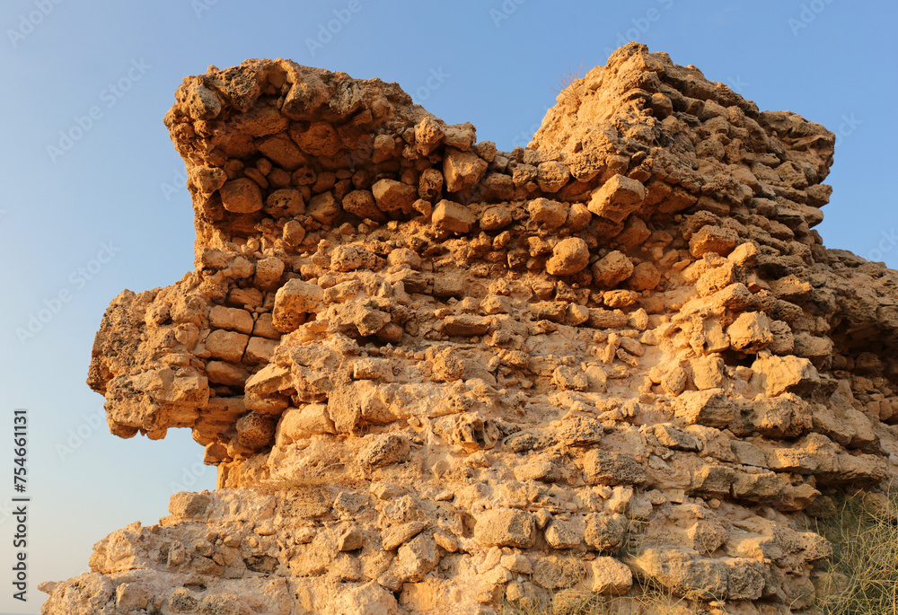 Ruins of ancient city of Biblical Ashkelon in Israel.