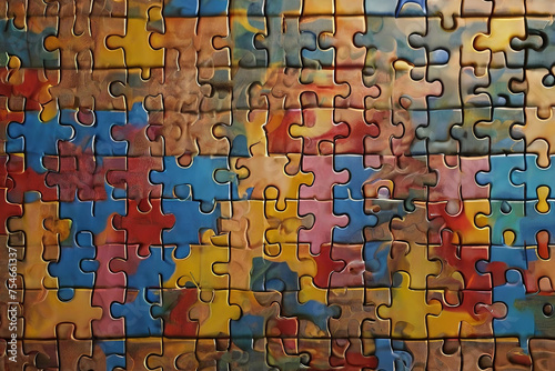 Human brain composed of jigsaw puzzle pieces. Conceptual image representing cognition, problem-solving, and complexity. 