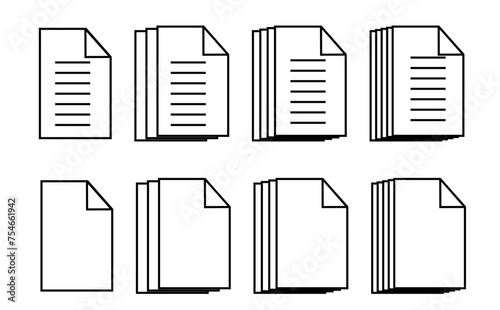 沢山の書類アイコンセット
