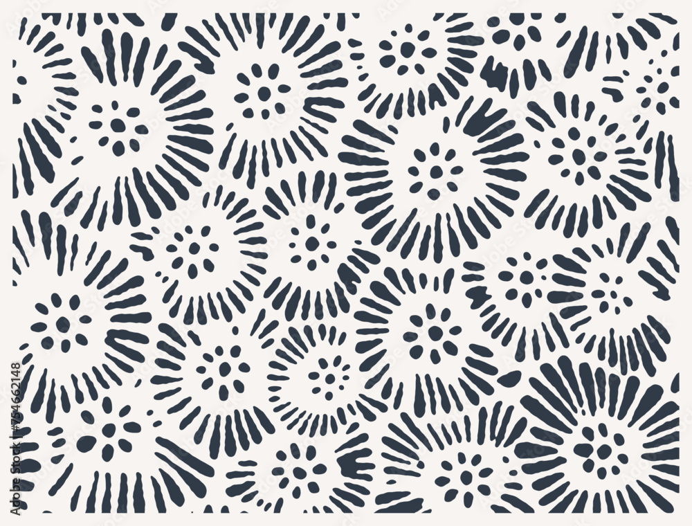 Grey Abstract Organic Pattern. Leaves, Flowers Lines with Brush Strokes. Modern Printable Background Ornament. Abstract Organic Shape. Grounge Texture Walpaper. Leaf, Flowers Textile Background.