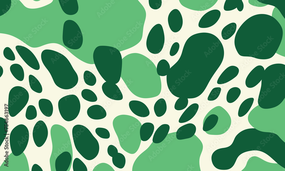 Abstract Pattern With Green and White Spots in Vector Format, Suitable for Use as Clipart or Wallpaper on Social Media Platforms. Organic Shapes and Forms, Resembling Leopard Skin Patterns Abstract Pattern With Green and White Spots in Vector Format, Suitable for Use as Clipart or Wallpaper on Social Media Platforms. Organic Shapes and Forms, Resembling Leopard Skin Patterns