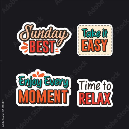 Set of vintage motivational and inspirational quotes sticker