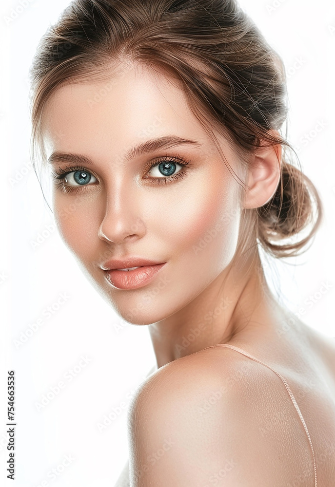 Fototapeta premium Photo portrait of young beautiful female sexy woman model face
