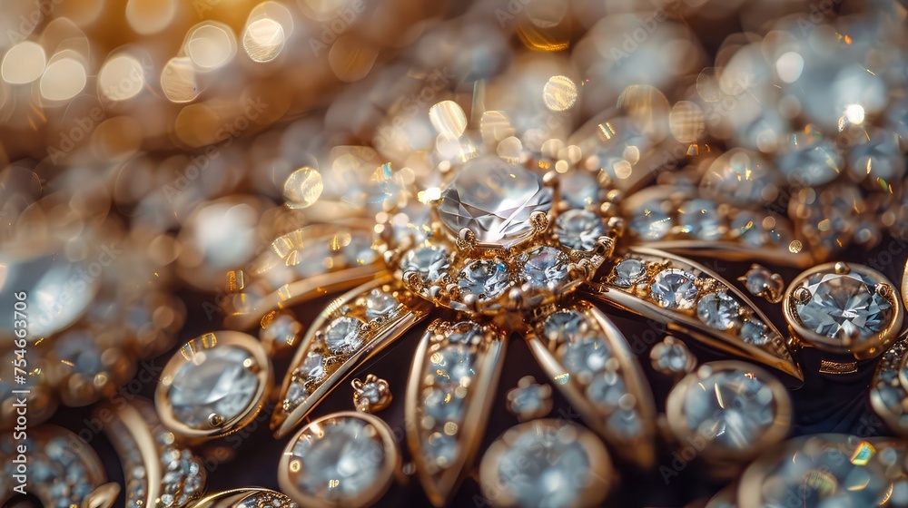 Jewelry Details with Sparkling Accents, Photograph intricate details of jewelry pieces, capturing their craftsmanship, elegance, and sparkling accents