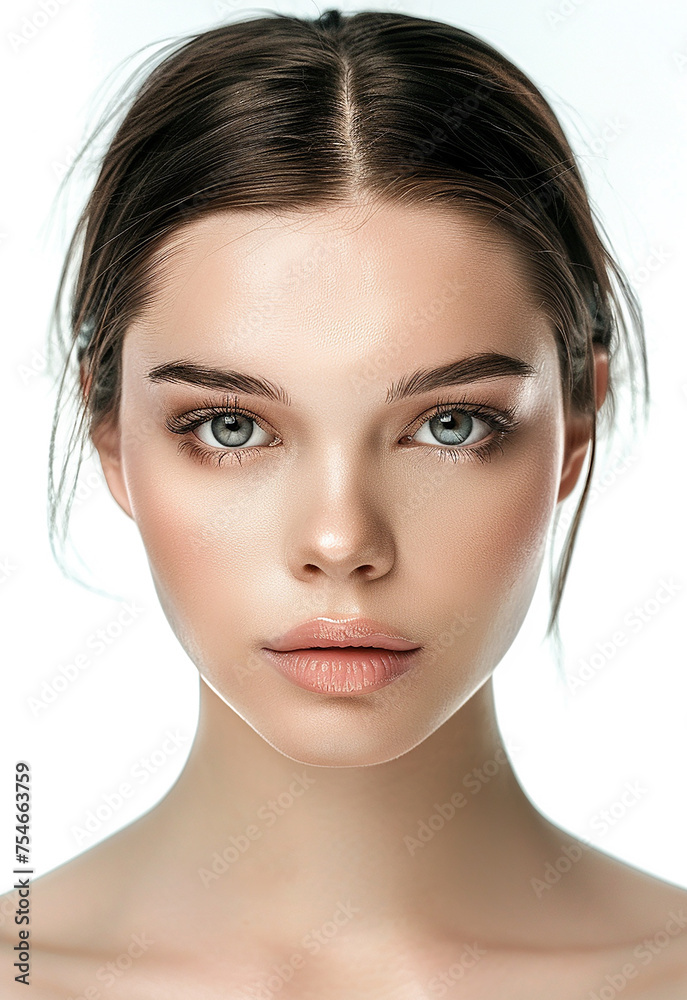 Fototapeta premium Photo portrait of young beautiful female sexy woman model face