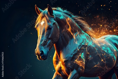Horse abstract magical animal background with mare stallion wallpaper Generative AI