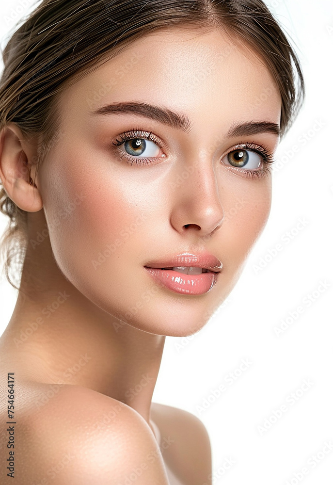 Photo portrait of young beautiful female sexy woman model face Photo portrait of young beautiful female sexy woman model face