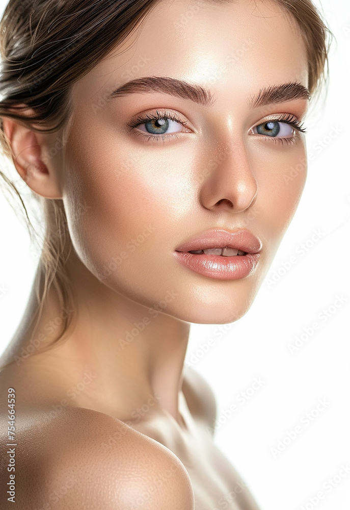 Photo portrait of young beautiful female sexy woman model face Photo portrait of young beautiful female sexy woman model face