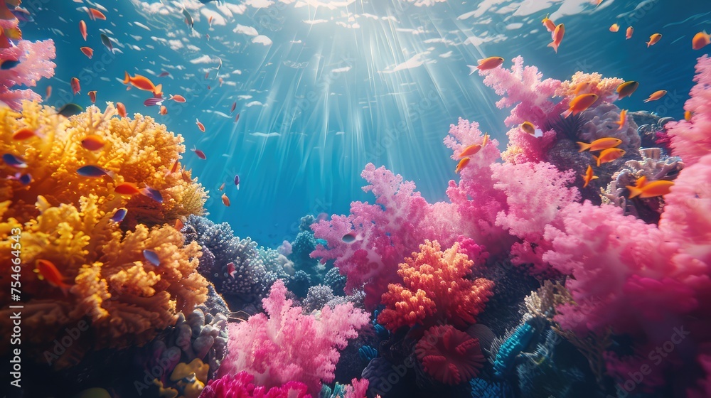 Coral Reef Textures Underwater, Explore the vibrant textures and colors of coral reefs underwater, showcasing their biodiversity and ecological importance