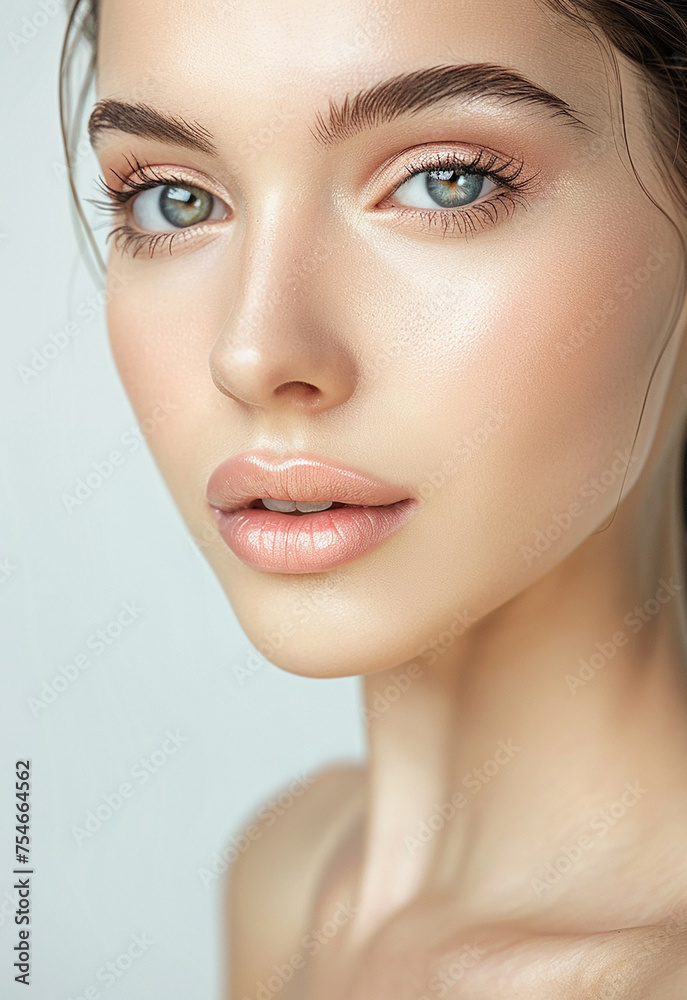 Photo portrait of young beautiful female sexy woman model face Photo portrait of young beautiful female sexy woman model face