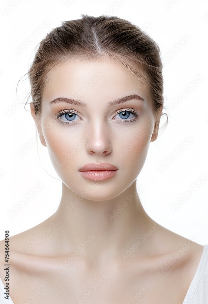 Photo portrait of young beautiful female sexy woman model face 