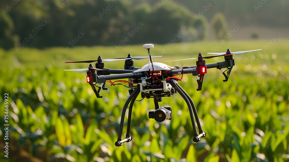 DJI Phantom Drone Capturing Agricultural Field Imagery for Crop Management and Charm Installation DJI Phantom Drone Capturing Agricultural Field Imagery for Crop Management and Charm Installation