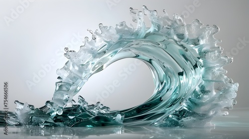 Frozen Oceans Power - Sculptural Glass Waves photo