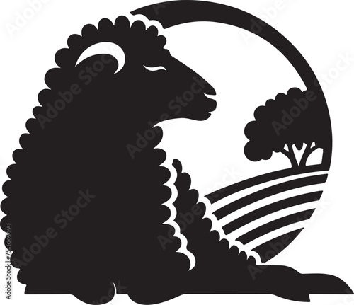 Sheep silhouette isolated vector illustration