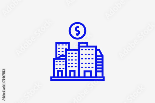 cost of housing illustration in line style design. Vector illustration.