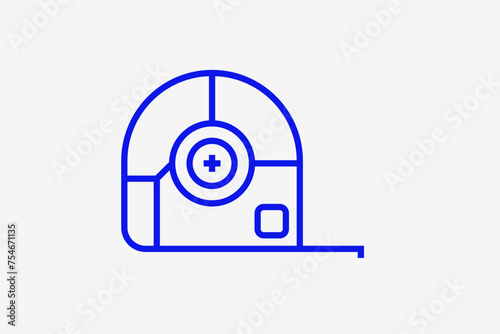 centimeter illustration in line style design. Vector illustration.