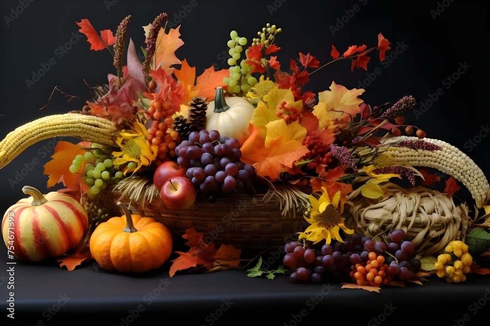 Harvest Harvest Bountiful Cornucopia Centerpiece
