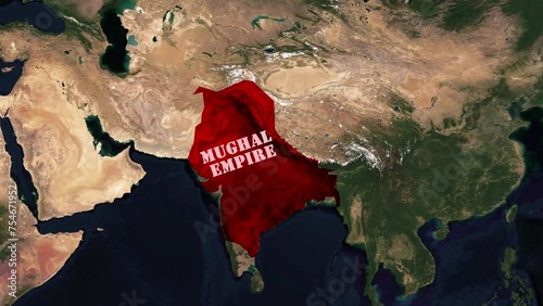 Map of the Mughal Empire around 1600AD.Mughal Empire map.