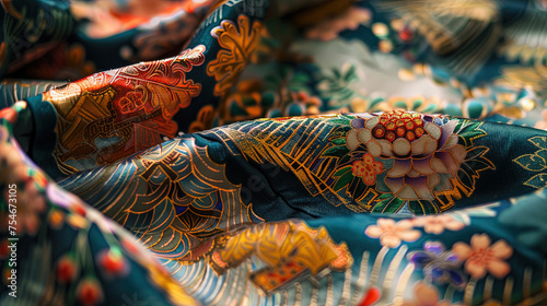 Typical Japanese Cloth Pattern. Japanese Fabric Pattern background