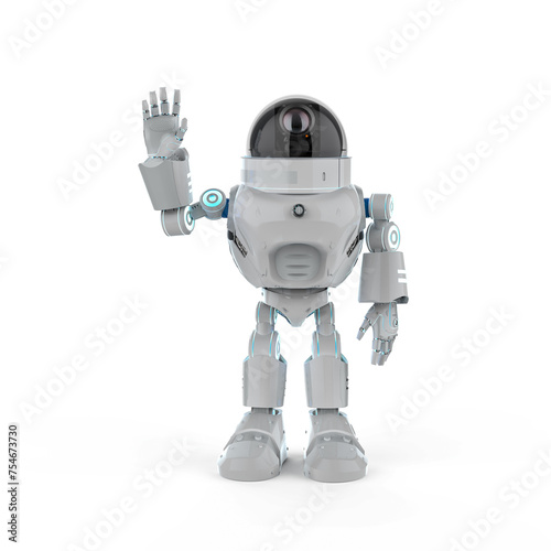 Small artificial intelligence assistant robot with cartoon character