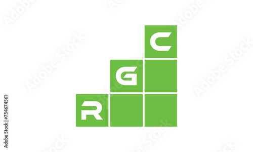 RGC initial letter financial logo design vector template. economics, growth, meter, range, profit, loan, graph, finance, benefits, economic, increase, arrow up, grade, grew up, topper, company, scale photo