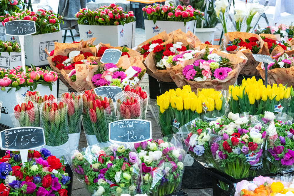 Flowers at a French farmer's market