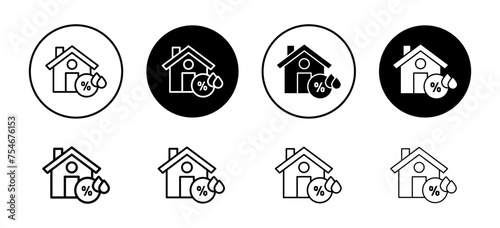 Home air humidity icon vector set collection for web