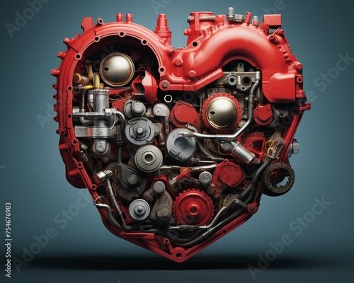 Close-up on a diesel engines heart photo