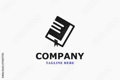 letter e and book modern logo