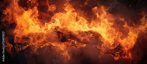 A close up view of a fire with numerous flames flickering and dancing. The flames are large and appear to be burning intensely, emitting heat and light.