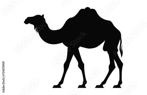 Camel Silhouette vector art black on a white background