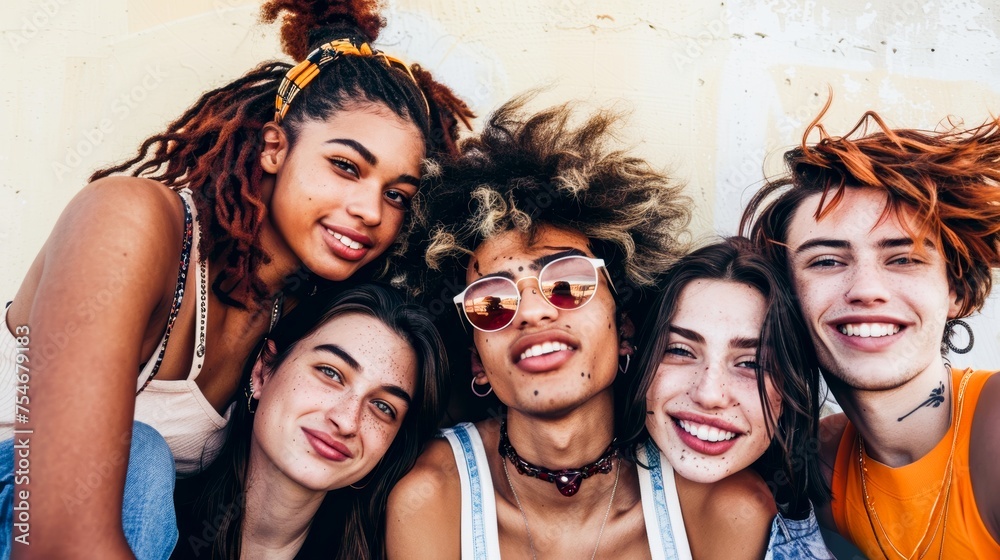 Fototapeta premium Experience the dynamic lives of Gen Z and Millennials, their friendships, and their vibrant worlds.