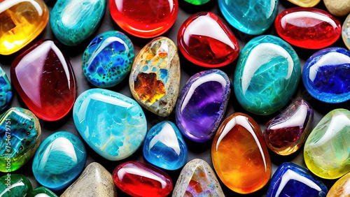 colorful stones of various sizes and background textures 3d rendering illustration 