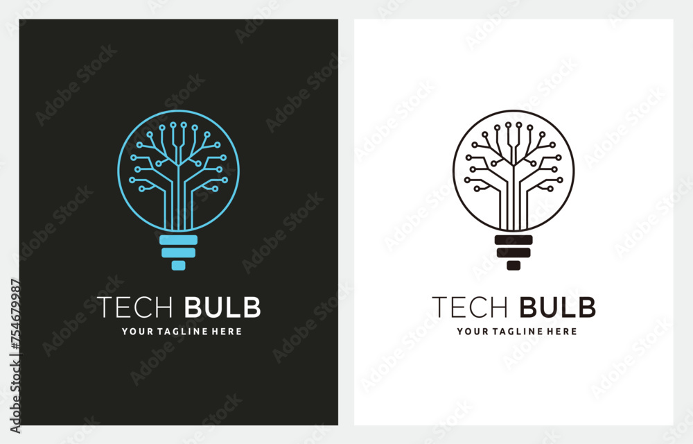 Eco Tech Energy Idea logo design, Concept plant growing inside the light bulb Eco Tech Energy Idea logo design, Concept plant growing inside the light bulb