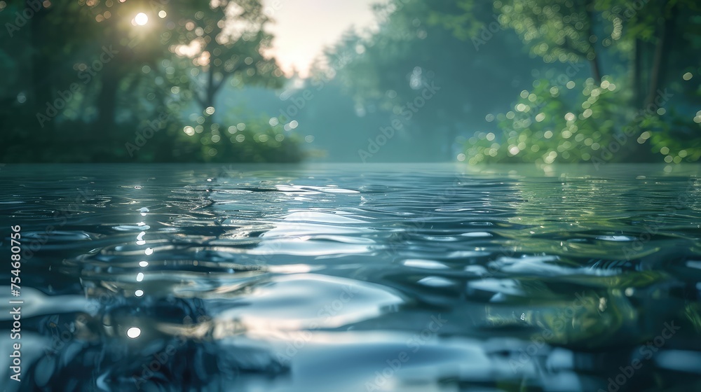 Fototapeta premium Capture realistic reflections in water, glass, and other surfaces to evoke a sense of tranquility and connection to the environmen