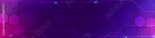 Gradient Digital technology banner. Futuristic banner for various design projects such as websites, presentations, print materials, social media posts