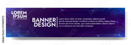 Gradient Digital technology banner. Futuristic banner for various design projects such as websites, presentations, print materials, social media posts
