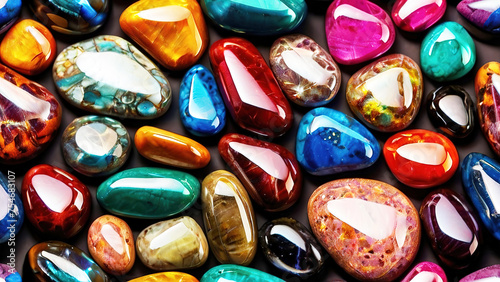 colorful stones of various sizes and background textures 3d rendering illustration 