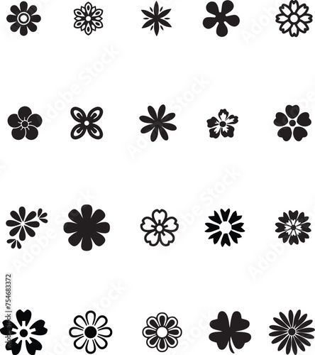 Fototapeta Naklejka Na Ścianę i Meble -  Set of Vectorized Flowers