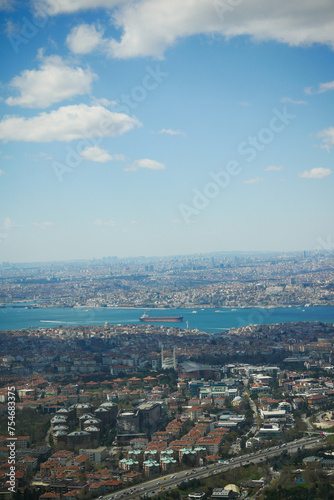 arial view of Bosporus and istanbul city 