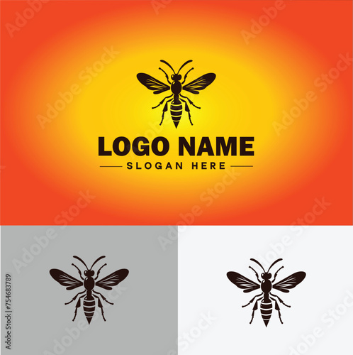 wasp logo vector art icon graphics for company brand business icon wasp Logo template