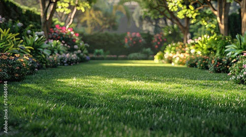 Wallpaper Mural Lawn of Luxury, Capture a manicured lawn with elegant decorations, highlighting the beauty of well-maintained green spaces in urban environments Torontodigital.ca