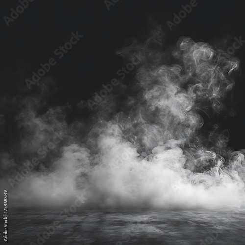 A black and white photo of smoke and steam